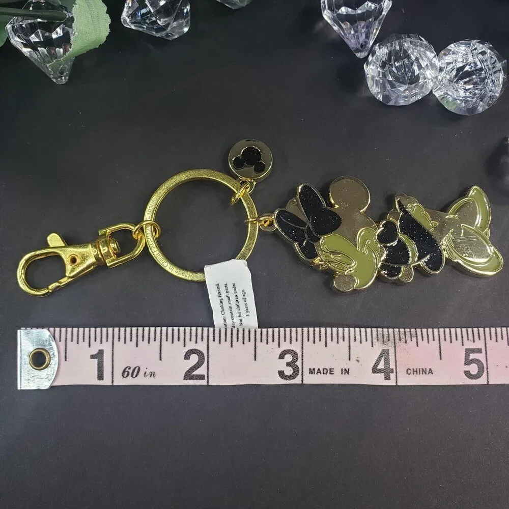 Disney Parks Minnie Mouse Keychain Glitter Hair Bow Bling Purse Clip Accessories